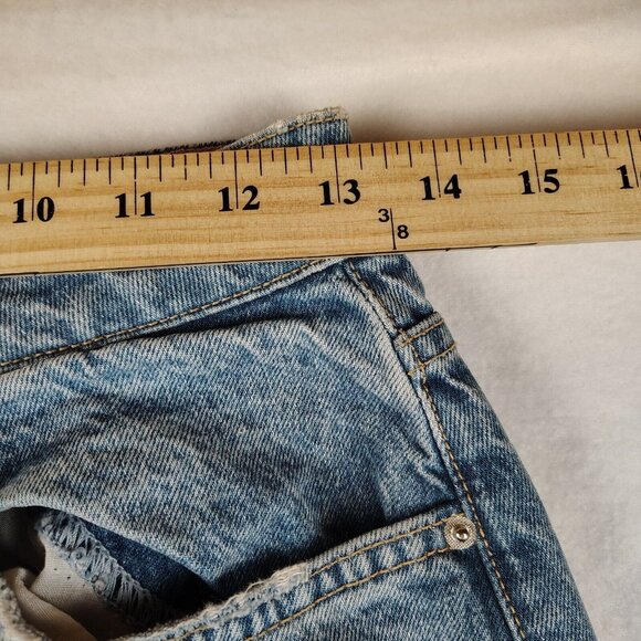 Zara Mom Jeans High-Rise Straight Distressed Ripped Sz 6 - Picture 11 of 12